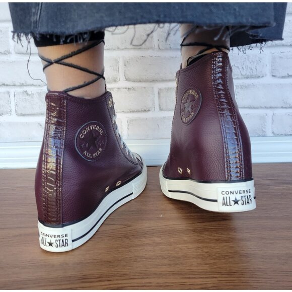 ❤️Converse Chuck Taylor All Star Wedge 6.5 Womens Shoes Sneaker Burgundy A12349C - Picture 7 of 14